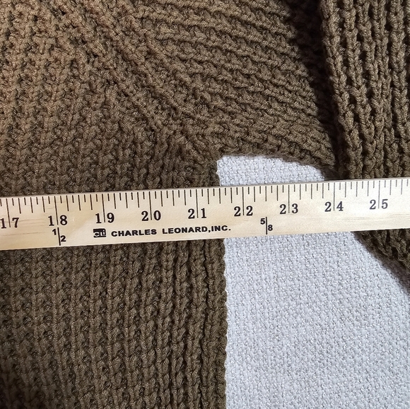 Michael Kors Women's Tan Brown Sweater with Knit Buckle Scarf. Convertable Sz Sm - Picture 13 of 14